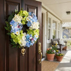 Valery Madelyn 18" Hydrangeas Spring Summer Wreaths for Front Door - Image 2