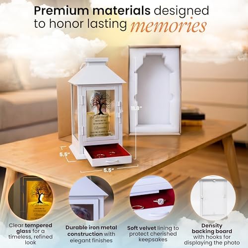 Memorial Lantern with Photo Frame & Keepsake Drawer | Ready-to-Gift Box - Image 4