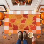 Moucuny 2 Pcs Fall Door Mat Outdoor, Fall Coir Doormat and Rug, Non-Slip - Image 3