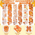 10 Pcs Fall Ribbon 4 Mesh Ribbon 6 Fall Burlap Wired Edge Ribbons - Image 2