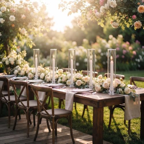 Hurricane Glass Candle Holders 12pcs Candlestick Holders for Taper Candles Centerpieces for Tables Wedding Birthday Party Home Decor - Image 2