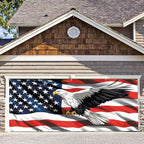 7 * 16FT Eagle USA Flag 4 of July Garage Door Cover Decorations Independence Day Garage Door Banner for Outdoor Indoor Patriot Party Photography Backdrop by ANNAQUEEN