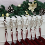 Christmas Stocking Holder for Mantle Set of 8, Reusable Christmas Stocking Hooks, No-Damage Xmas Hanger for Fireplace mantle Grip Stand Christmas Decoration Ornaments Hanging Sliver Shelf Floor - Image 4