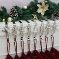 Christmas Stocking Holder for Mantle Set of 8, Reusable Christmas Stocking Hooks, No-Damage Xmas Hanger for Fireplace mantle Grip Stand Christmas Decoration Ornaments Hanging Sliver Shelf Floor by XENTUMI