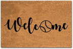 Funny Coir Doormats Baseball Lover Welcome Front Door Porch Garage Decor Doormat For The Entrance Way Outside Personalized Rugs with Heavy-Duty PVC Backing Non Slip Outdoor Mat 23.6 x 15.7 inch by XTDJJKK