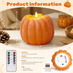 Fall Decor, Fall Decorations for Home Large Flameless Pumpkin Candle Orange - Image 3