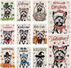 Seasonal Garden Flags Yorkie Double Sided Flags Set of 11 Holiday Farmhouse Indoor Outdoor Yard Lawn Christmas Gifts Decorations 12.5x18 Inch by GPGHEFlags