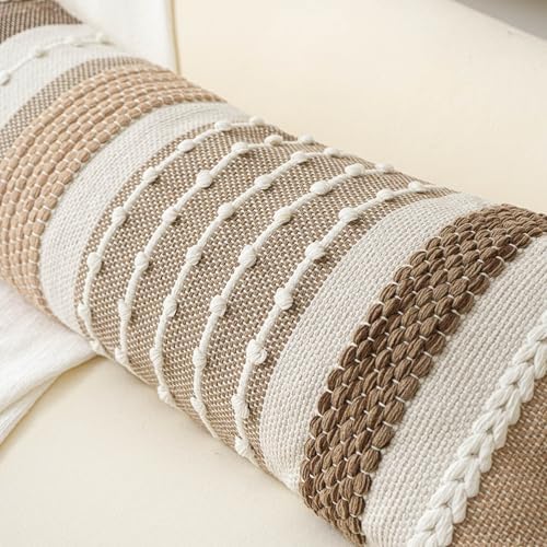 BlissBlush Brown Decorative Lumbar Pillow Cover 14x36 Boho Long Body Pillow for Bed Farmhouse Lumbar Throw Pillow for Couch Modern Accent Textured Throw Pillowcase - Image 3