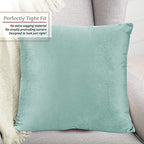 Nestl Throw Euro Pillow Covers, Cozy Velvet Decorative Pillow Covers 26 x 26 Inches, Soft Solid Couch Pillow Case for Sofa, Bed and Car, Set of 4 - Aqua Light Blue - Image 4