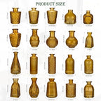 Glass Bud Vases Set of 20, Small Flower Vase in Bulk for Centerpieces, Mini Vintage Amber Vases for Rustic Wedding Vintage Home Table Decor - Image 2