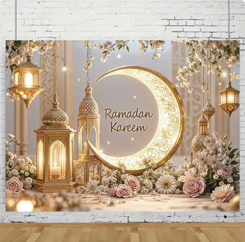 Ramadan Mubarak Party Decoration Backdrops 10x8 Feet Vinyl Muslim Ramadan Party Supplies Banner Photography Backgrounds Eid Photography Studio Props for Home Events - Image 2