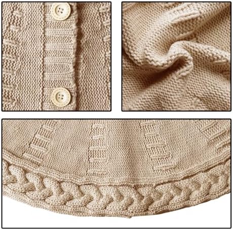 Knit Christmas Tree Skirts, Neutral Tree Skirt, Cozy Christmas Decorations - Image 3