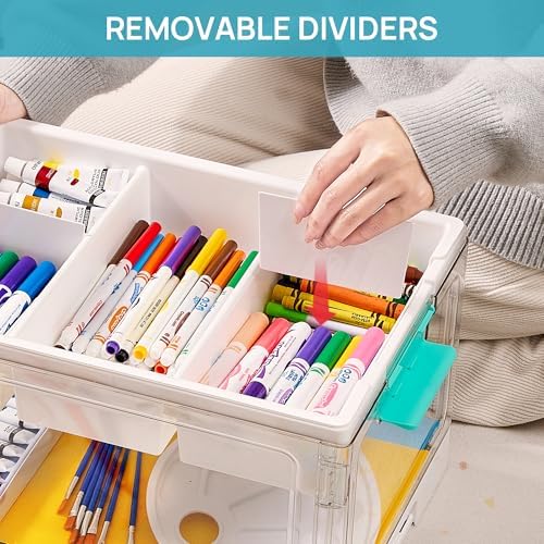 Vtopmart 24 QT Clear Craft Organizer with Removable Tray & Dividers, 1 Pack - Image 5