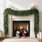 2Pcs 12FT Christmas Cedar Garlands Realistic, Real Touch Winter Xmas Garland, Christmas Decorations Indoor Outdoor, Artificial Holiday Decor Faux Greenery for Mantle, Fireplace, Table by Unknown