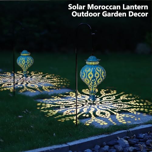 Moroccan Solar Lanterns Outdoor Waterproof Hanging Garden Decor - Image 6