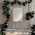 Suncalla 8 Pack 6.56ft Artificial Rose Flower Garland Silk Flocked Black Rose Garland Faux Eucalyptus Peony Flower Vine for Wedding Party Table Centerpiece Arch Background Decor(Seeded Eucalyptus) - Image 3