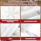 12 Pcs Faux Fur Christmas Stockings 18'' Large Xmas Snowflake Plush Hanging Stocking Glitter Sequin Embroidered Christmas Stockings for Family Fireplace Party Decoration(Beige and Silver) - Image 3