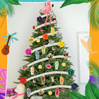 Halfchet 43 Pcs Summer Tree Ornaments Hawaiian Style, Flamingo Tree Topper - Image 6