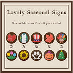 Monjita Welcome Sign for Front Porch Standing, Interchangeable Welcome Standing Sign with 5 Designed DoubleSided Icons for Front Door, All Seasonal Farmhouse Rustic Modern Porch Decor for Fall - Image 5