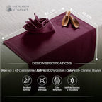 Burgundy Cotton Cloth Napkins 18"x18" - Set of 12 - Soft, Absorbent, Durable, Reusable, Washable - Hemstitch Mitered Edges - Perfect for Weddings, Receptions, Holiday, Formal Events - Image 2