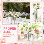 Nuogo 48 Pcs Plastic Cylinder Vases Tall Plastic Flower Vases for Centerpieces Hurricane Candle Holder for Home Wedding Office Party Formal Dinners Decorations (4''/6''/8'') - Image 5