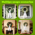 Dream Loom Wreath Sash for Front Door, 16pcs White Wreath Sash Accessories for Easter Weddings Birthday Christmas Party Yard Wall Doorway Decor - Image 3