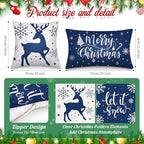 Newwiee 10 Pcs Christmas Throw Pillow Covers Blue Buffalo Plaid Xmas Decor - Image 2