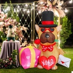 5FT Wedding Inflatables Outdoor Decorations, Valentine Blow up Inflatable Dog with Heart for Valentine's Day Wedding Outdoor Decor Yard Decoration - Image 6