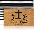 Moucuny 2 Coir Outdoor Mat,Non Slip, 24'' X 35'',16'' X 28'', He is Risen by Moucuny