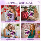 Flowers for Delivery Prime Preserved Purple Roses Bouquet Save 3-5 Years - Image 2
