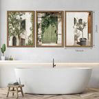 Wood Framed Vintage Italy Wall Art, Olive Green City Landscape Canvas Wall Decor Paintings, Large Modern Minimalist Posters Prints Pictures for Living Room,Bedroom,Office 16x24 Inch - Image 4
