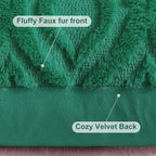 decorUhome Faux Fur Plush Soft Green Throw Pillow Covers 26x26 Set of 2 - Image 6