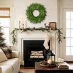 26" Large Cedar Norfolk Pine Wreath for Front Door, Faux Christmas Wreath - Image 2