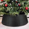 HarcoHome Christmas Tree Collar, 28.4" D Round Base Cover, Plastic Rattan Collar, Tree Ring for Artificial Trees, Tree Skirt for Artificial Xmas Tree Decorations (Extra Large, Black) by HarcoHome
