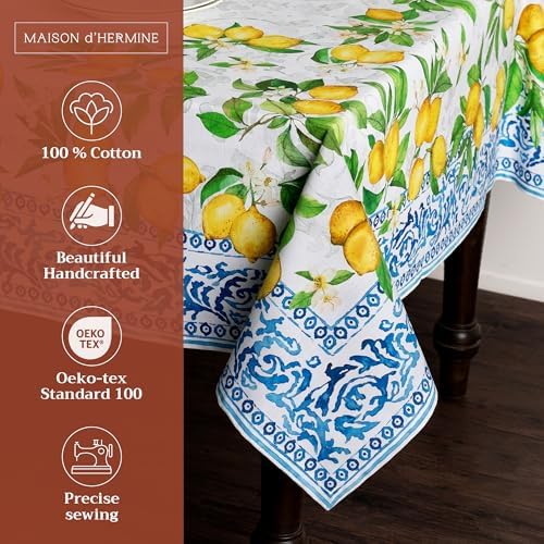 Maison d' Hermine Table Cloth Rectangle Table Reusable 100% Cotton 70"x90" - Image 2
