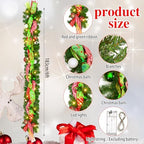 Thiccywoov 6 ft LED Prelit Christmas Pine Garland with Balls for Mantel - Image 2