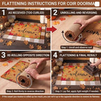 Moucuny 2 Pcs Fall Front Door Mat Outdoor Set, Non-Slip - Image 5