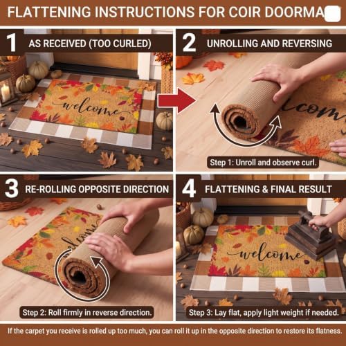 Moucuny 2 Pcs Fall Front Door Mat Outdoor Set, Non-Slip - Image 5