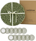 Leetaltree Round Bohemian Woven Paper Placemats Set of 12, Green by Leetaltree-ArtatEveryTable