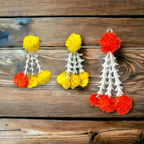 LOVENSPIRE Pack of 50 Marigold Tuberose Tassels Bulk 6 Inch Artificial Marigold Flowers Diwali Halloween Day of the Dead Decoration Home Décor Indian Wedding Eid Mehndi Decor (Orange Yellow) - Image 5