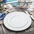 FLOWERCAT 60PCS White Plastic Plates - Heavy Duty White Disposable Plates for Outdoor/Fall Party/Wedding -serve for 30 guests Include 30PCS 10.25" & 30PCS 7.5" Plates for Thanksgiving - Image 2