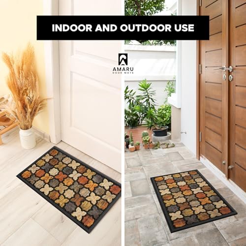 Welcome Mat for Front Door, Non-Slip, Floral, 17 x 29 in - Image 4