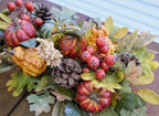 Fall Decor - Faux Pumpkins, Pine Cones, Berries and Maple Leaves in Rectangular Woven Basket for Table Centerpiece, Shelf, Mantel - Autumn Thanksgiving Arrangement for Home Indoor Outdoor - 14" Long - Image 5