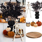 Pinkunn 13 Pcs Halloween Wood Tray Centerpiece Black Vase Skeleton Pumpkin by Pinkunn