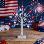 【Timer】 2 Pack 4th of July Decorations Patriotic Red White and Blue Tree Lights with 24 LED Stars, USB/Battery Operated Fourth of July Lights for Indoor & Outdoor Independence Day Decor - Image 3
