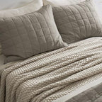 EVERGRACEHOME Chunky Chenille Knit Throw Blanket, 108x92, Warm Gray - Image 3