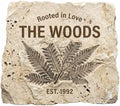 Personalized Family Name Sign, Custom Faux Fossil Stone Wall Decor, "Rooted in Love" Botanical Fern Plaque, Flat MDF Board with Realistic 3D Print (Not Real Rock), Earthy Rustic Home Art by AydansUniqueFinds