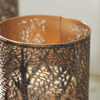 Deco 79 Metal Indoor Outdoor Candle Lantern 12", 9", 5"H, Brushed Bronze - Image 4