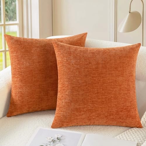 CaliTime Fall Decorative Throw Pillow Covers 26 X 26 Inches Burnt Orange by CaliTime