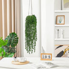 dallisten 10 Pcs Artificial Succulents Hanging Plants, Fake String of Pearls Greenery Plants, Decoration for Wall Home Backdrop Garden Windows Balcony Indoor and Outdoor (10PCS Green) - Image 5